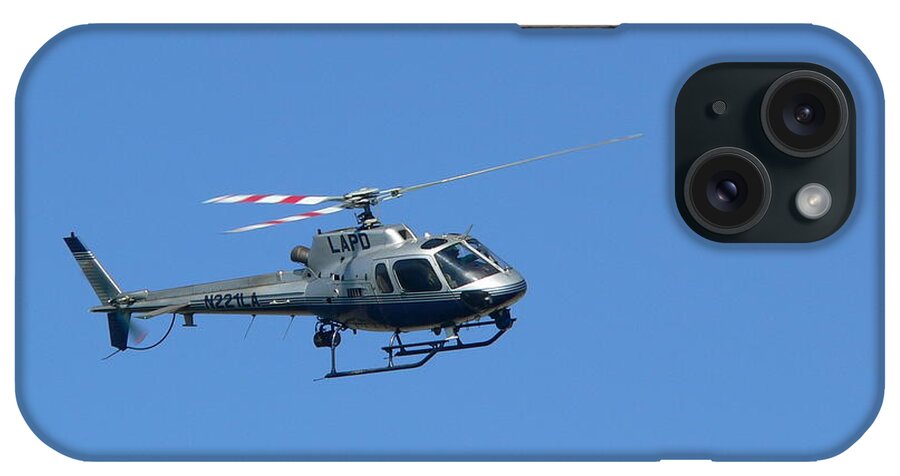 Lapd Chopper iPhone Case featuring the photograph LAPD Helicopter by Jeff Lowe