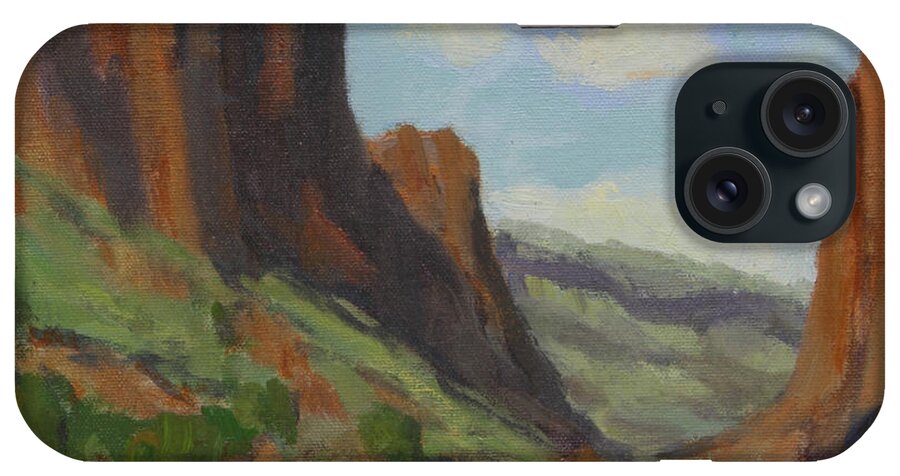 Santa Fe iPhone Case featuring the painting Hiking Diablo Canyon by Maria Hunt