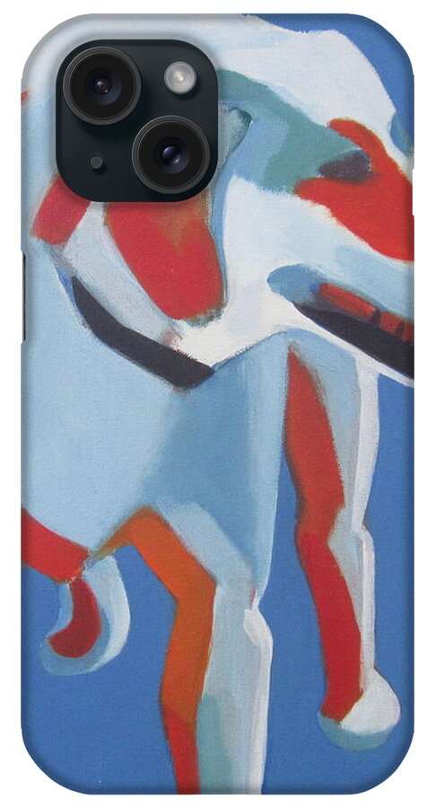 Laughing Dog iPhone Case featuring the painting Laughing Dog by Kazumi Whitemoon