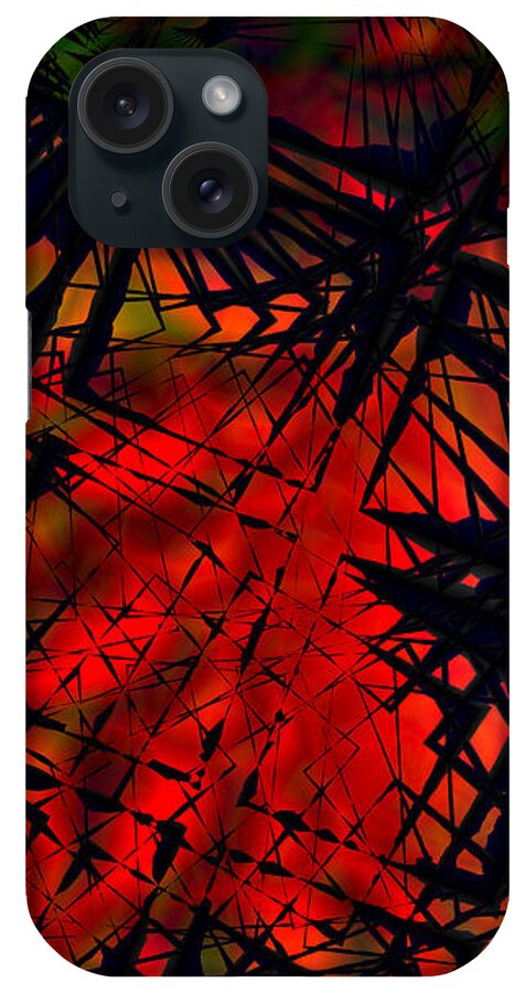 Red Abstract iPhone Case featuring the digital art Laurion Heat 1 by Judi Suni Hall