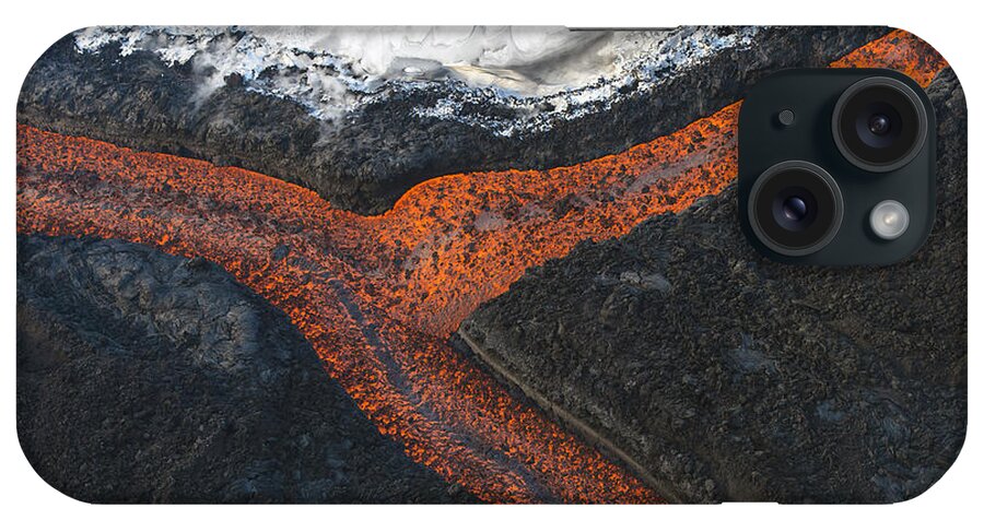 Feb0514 iPhone Case featuring the photograph Lava Flow Tolbachik Volcano Kamchatka by Sergey Gorshkov