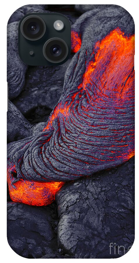 Hawaii iPhone Case featuring the photograph Lava Flowing Into Ocean, Hawaii by Douglas Peebles
