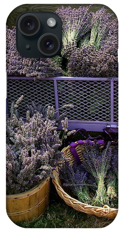 Lavender iPhone Case featuring the mixed media Lavender Harvest by Alicia Kent
