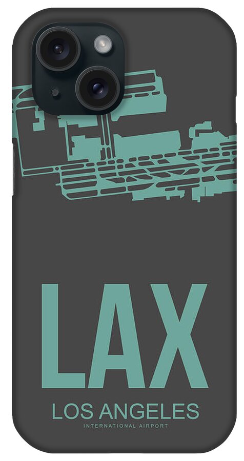Los Angeles iPhone Case featuring the digital art LAX Airport Poster 2 by Naxart Studio