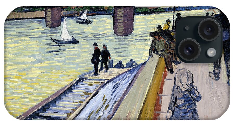 Vincent Van Gogh iPhone Case featuring the painting Le Pont de Trinquetaille by Vincent van Gogh
