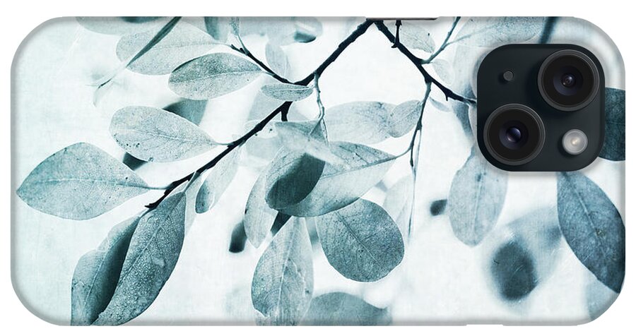 Foliage iPhone Case featuring the photograph Leaves In Dusty Blue by Priska Wettstein