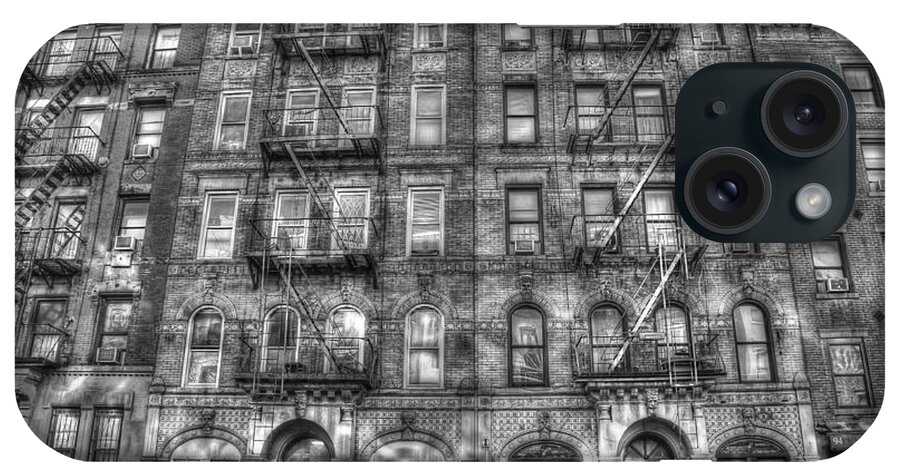Led Zeppelin iPhone Case featuring the photograph Led Zeppelin Physical Graffiti Building in Black and White by Randy Aveille