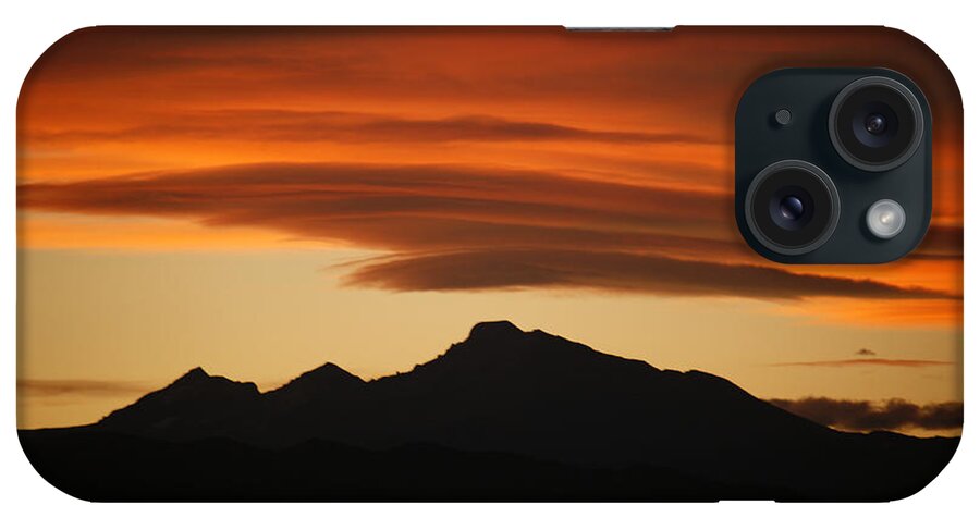 Lenticular iPhone Case featuring the photograph Lenticular Clouds Over Longs Peak by Marilyn Hunt