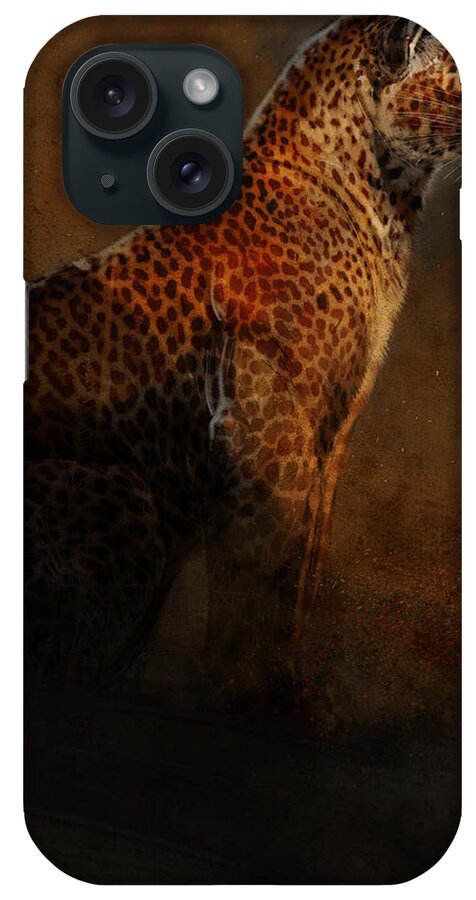 Leopard iPhone Case featuring the digital art Leopard Portrait by Aaron Blaise