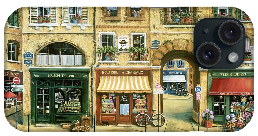 Wine Shop iPhone Case featuring the painting Les Rues de Paris by Marilyn Dunlap
