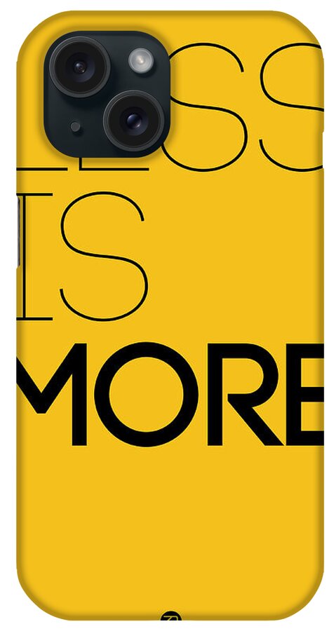 Motivational iPhone Case featuring the digital art Less Is More Poster Yellow by Naxart Studio