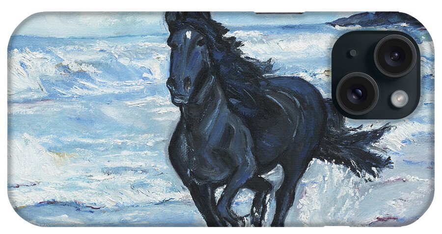 Horse iPhone Case featuring the painting Liberty by Helena Bebirian