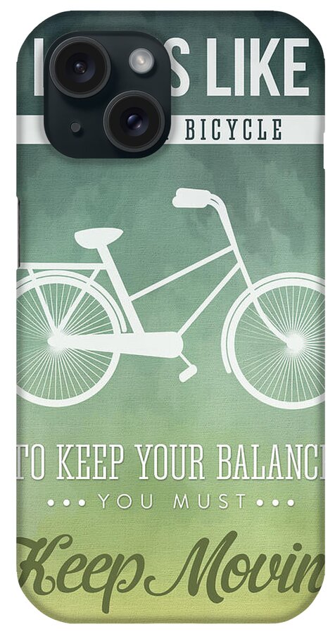 Life iPhone Case featuring the digital art Life is like riding a bicyle by Aged Pixel