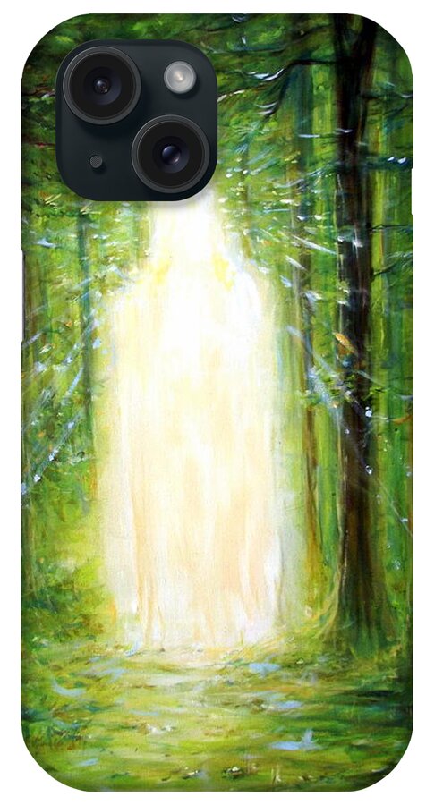 Meditation iPhone Case featuring the painting Light in the Garden by Heather Calderon