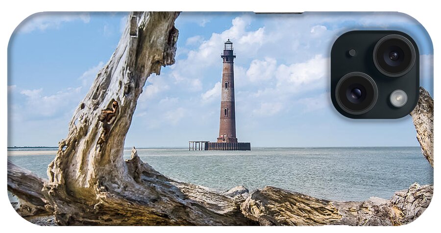 Lighthouse iPhone Case featuring the photograph Lighthouse at Folly Beach by Mike Covington