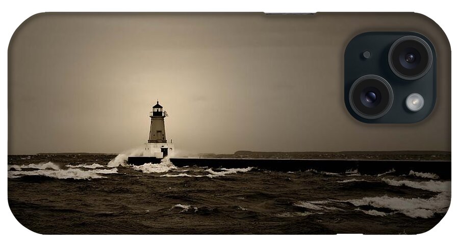 Lighthouse iPhone Case featuring the photograph Lighthouse Spray by Ms Judi