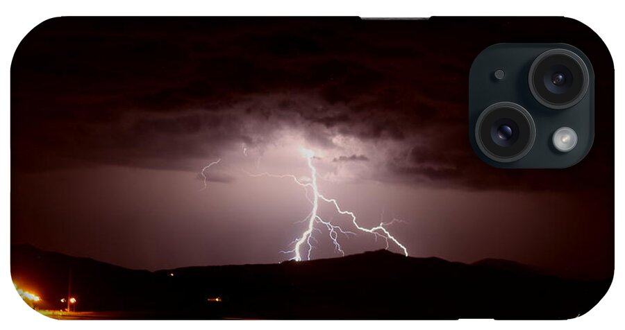 Lightning iPhone Case featuring the photograph Lightning Mountain by Trent Mallett