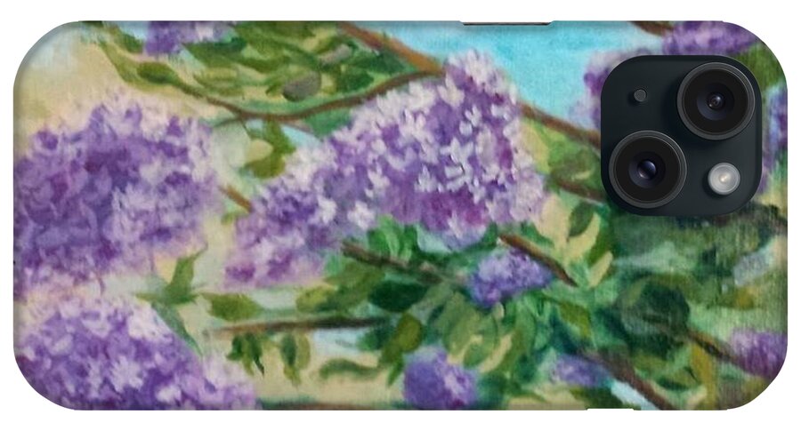 Lilac iPhone Case featuring the painting Lilacs by Natascha De la Court