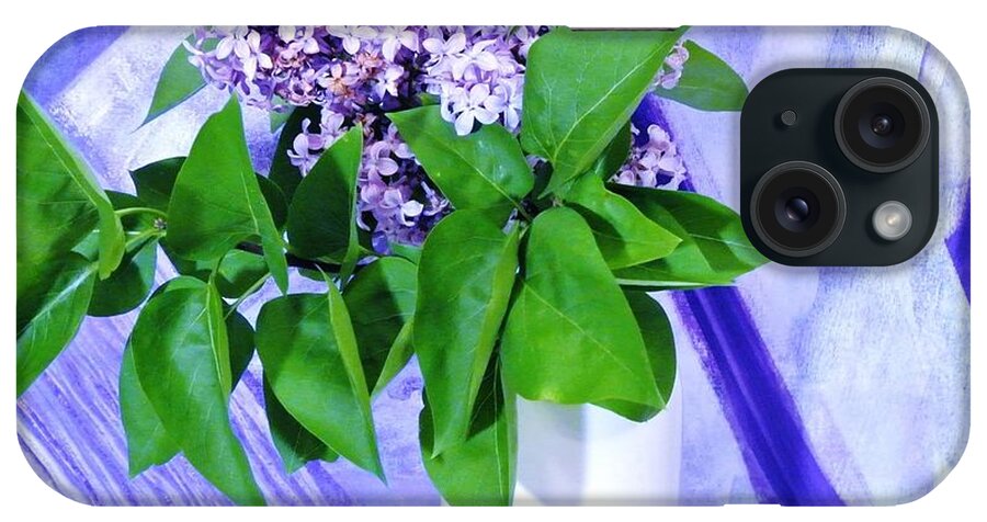 Photo iPhone Case featuring the photograph Lilacs With Abstract by Marsha Heiken