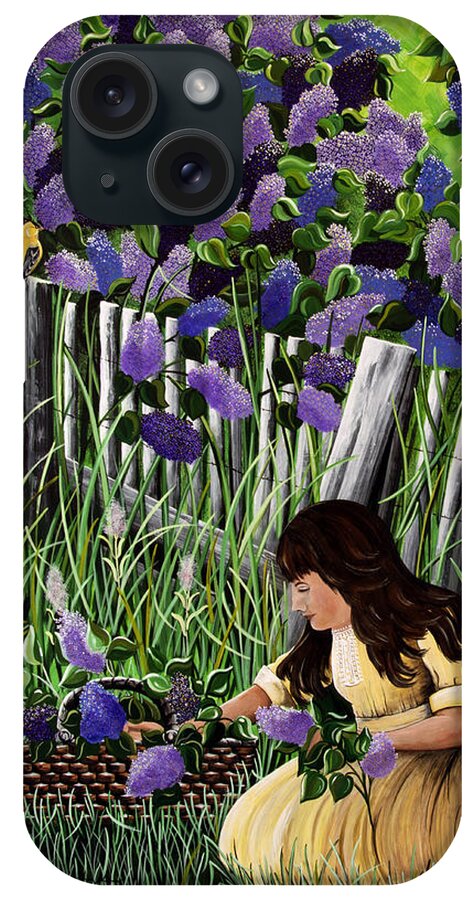 Lilacs iPhone Case featuring the painting Lillian's Lilacs by Jennifer Lake
