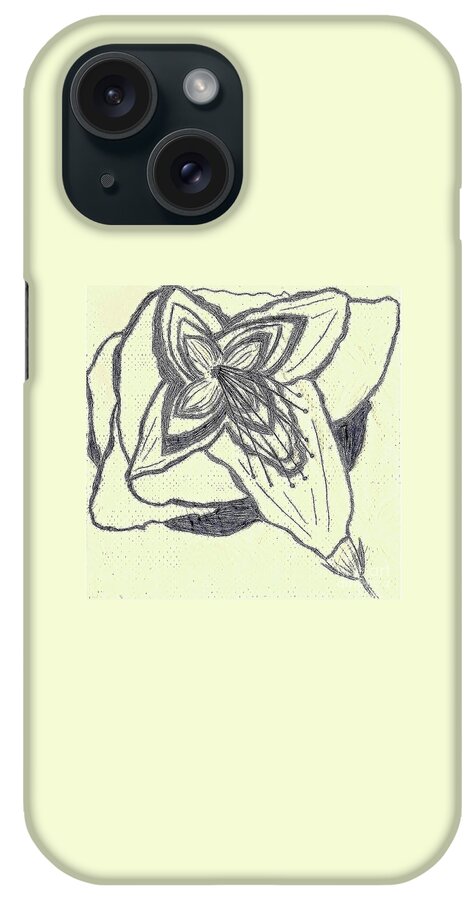 Southern iPhone Case featuring the drawing Lilly Artistic Doodling Drawing by Joseph Baril