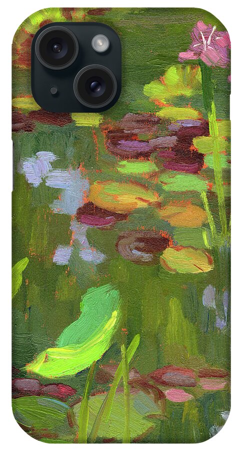 Lily Pond iPhone Case featuring the painting Lily Pond by Diane McClary