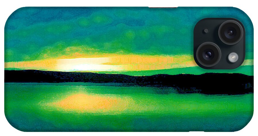 Digital iPhone Case featuring the digital art Lime Sunset by David Hansen