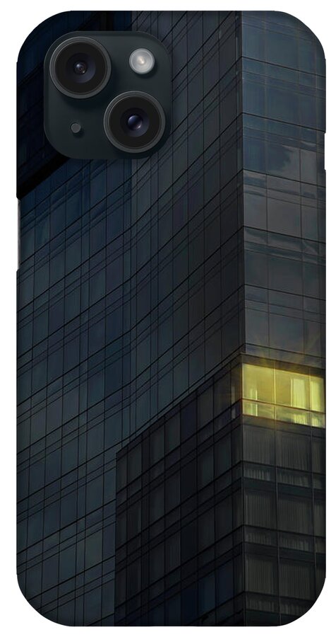 Office iPhone Case featuring the photograph Lit Office In A Dark Building by Buena Vista Images