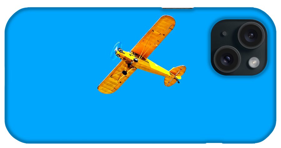 Yellow Flyer iPhone Case featuring the photograph Little Yellow Flyer Plane by Tracie Schiebel