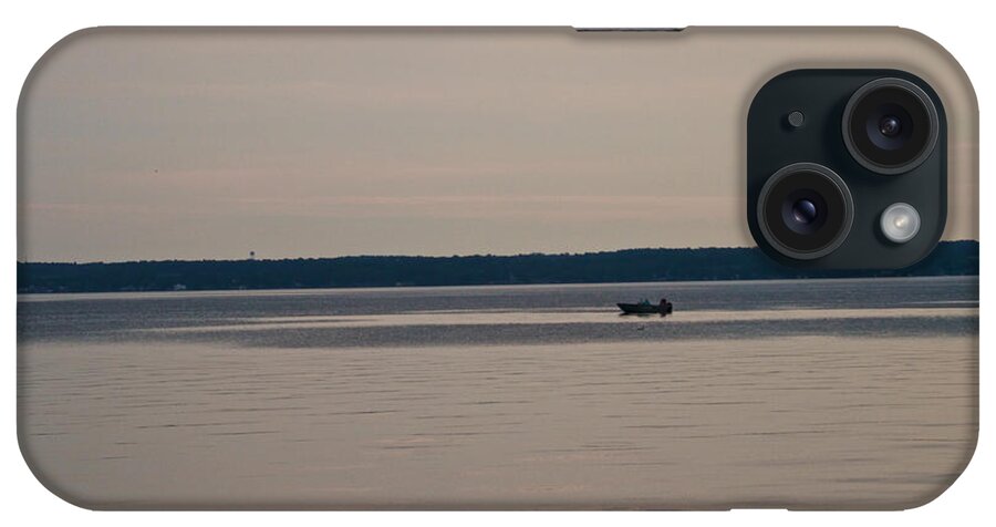 Lake iPhone Case featuring the photograph Lone Fisherman by William Norton