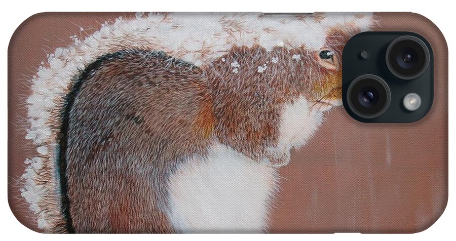 Squirrel iPhone Case featuring the painting Long winter by Jean Yves Crispo