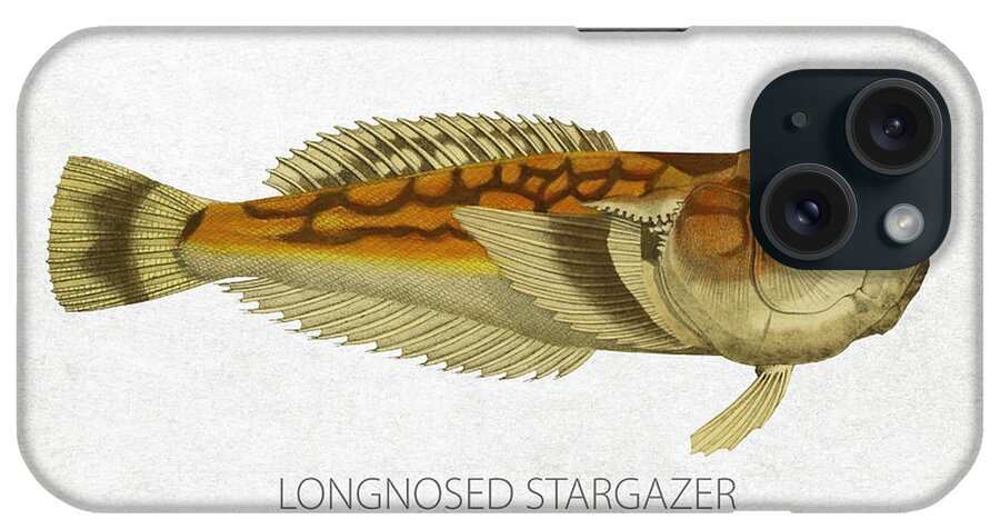 Longnosed Stargazer iPhone Case featuring the digital art Longnosed stargazer by Aged Pixel