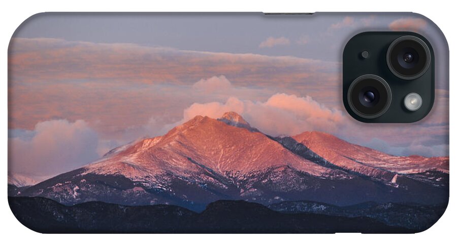 Longs iPhone Case featuring the photograph Longs Peak Sunrise by Aaron Spong