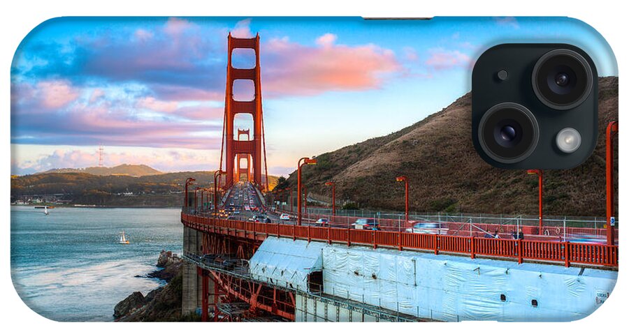 Golden iPhone Case featuring the photograph Looking Across the Golden Gate by Mike Lee