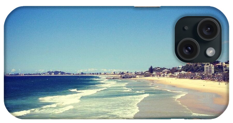 Clear Sky iPhone Case featuring the photograph Looking Down Popular Tourist Beach On by Jodie Griggs