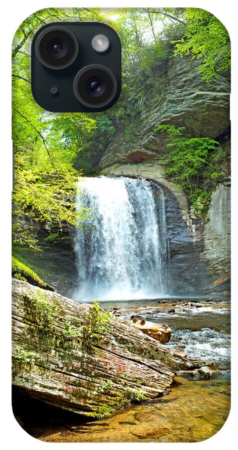 Duane Mccullough iPhone Case featuring the photograph Looking Glass Waterfall in the Spring Vertical View by Duane McCullough