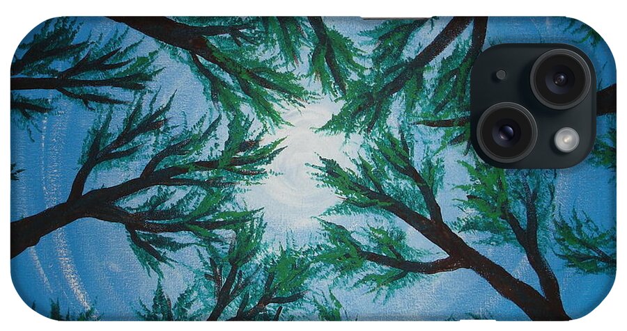 Trees iPhone Case featuring the painting Looking Up by Angie Butler