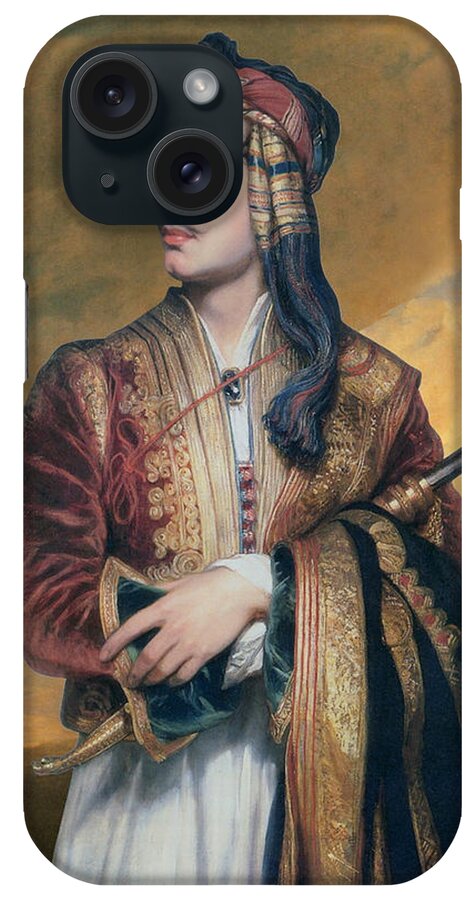 Thomas Phillips iPhone Case featuring the painting Lord Byron in Albanian Dress by Thomas Phillips