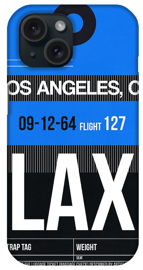  iPhone Case featuring the digital art Los Angeles Luggage Poster 3 by Naxart Studio
