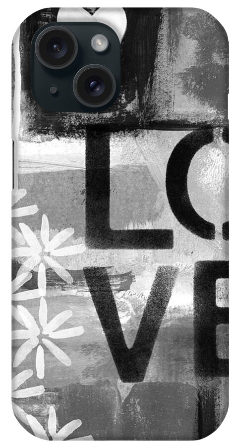 Love iPhone Case featuring the painting Love- abstract painting by Linda Woods