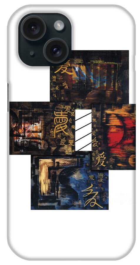 Abstract iPhone Case featuring the painting LOVE Four Seasons by Fei A