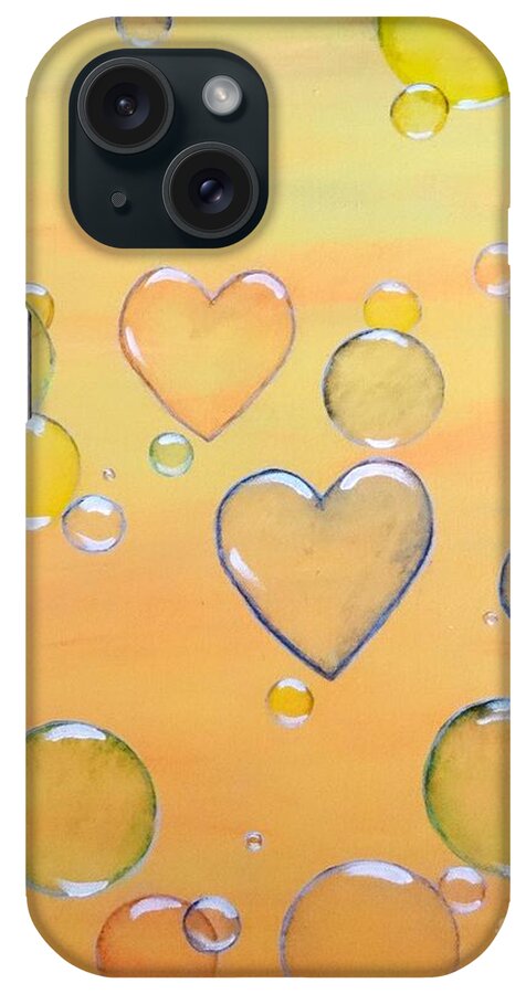 Love Is In The Air iPhone Case featuring the painting Love is in the Air by Karen Jane Jones