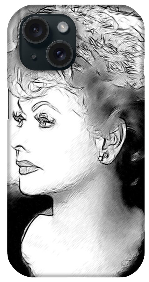 Celebrity iPhone Case featuring the drawing Lucille Ball 008 by Dean Wittle