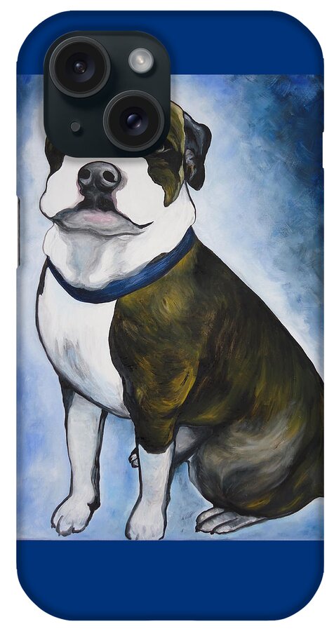 Pittbull iPhone Case featuring the painting Lugnut by Leslie Manley