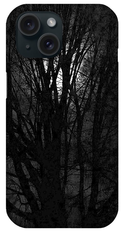 Moon iPhone Case featuring the photograph Luna Lit Trees by Bruce Carpenter