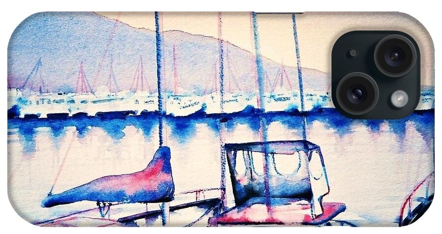 Ocean iPhone Case featuring the painting Maalaea Harbor by Frances Ku
