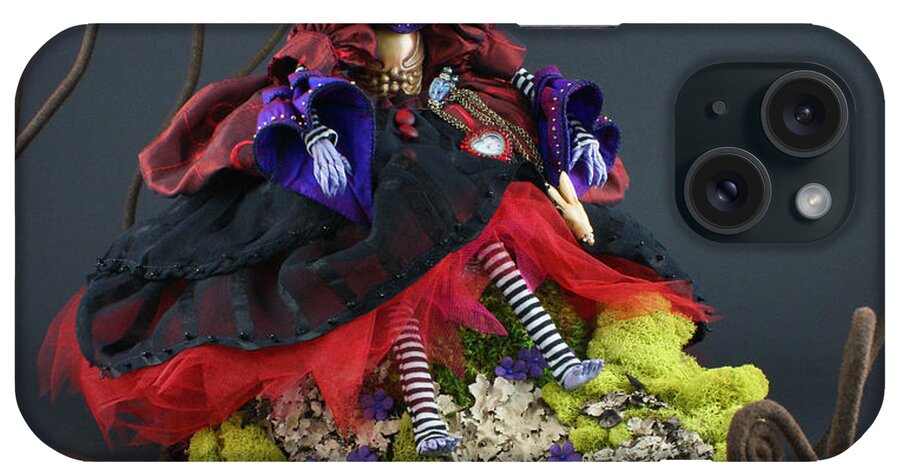 Mad Queen. Art Doll iPhone Case featuring the sculpture Mad Queen by Judy Henninger