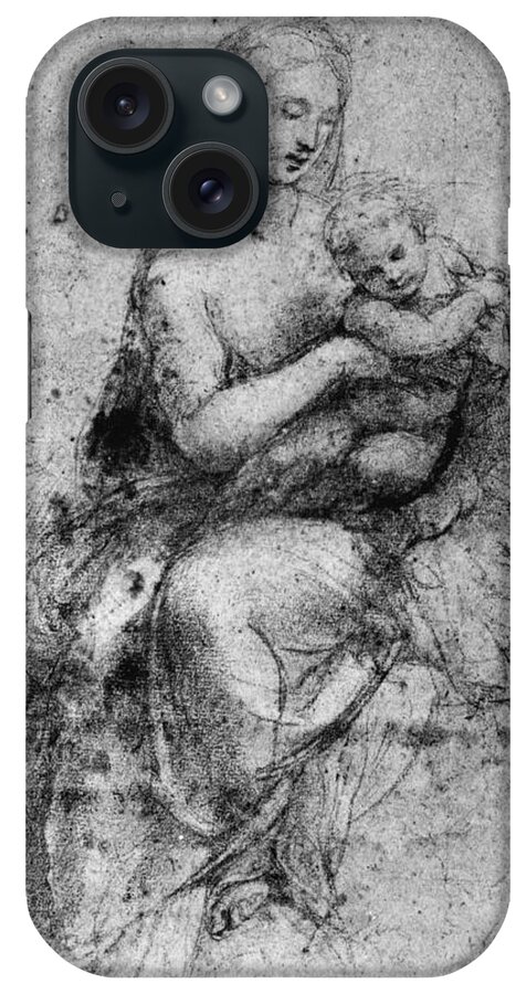 Boy iPhone Case featuring the drawing Madonna & Child by Granger
