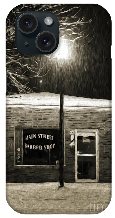 Andee Design Barber Shop iPhone Case featuring the photograph Main Street Barber Shop by Andee Design