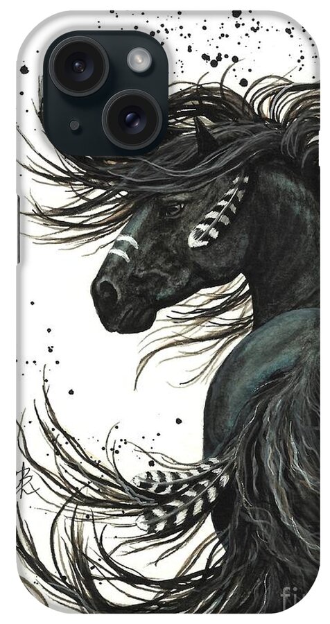 Mm65 iPhone Case featuring the painting Majestic Spirit Horse I by AmyLyn Bihrle